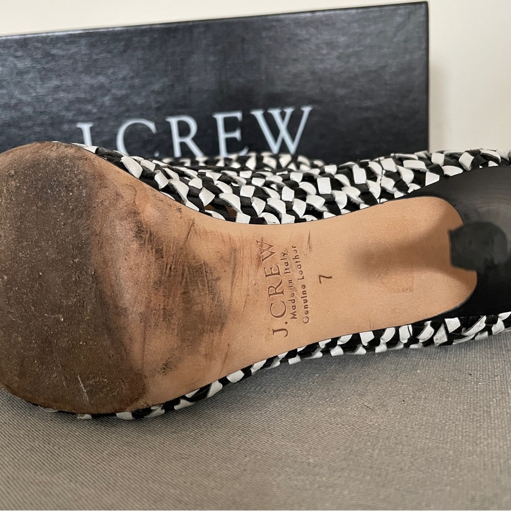 Woven Black and White J.Crew Mona Dreamweaver Stilettos - Picture 3 of 8